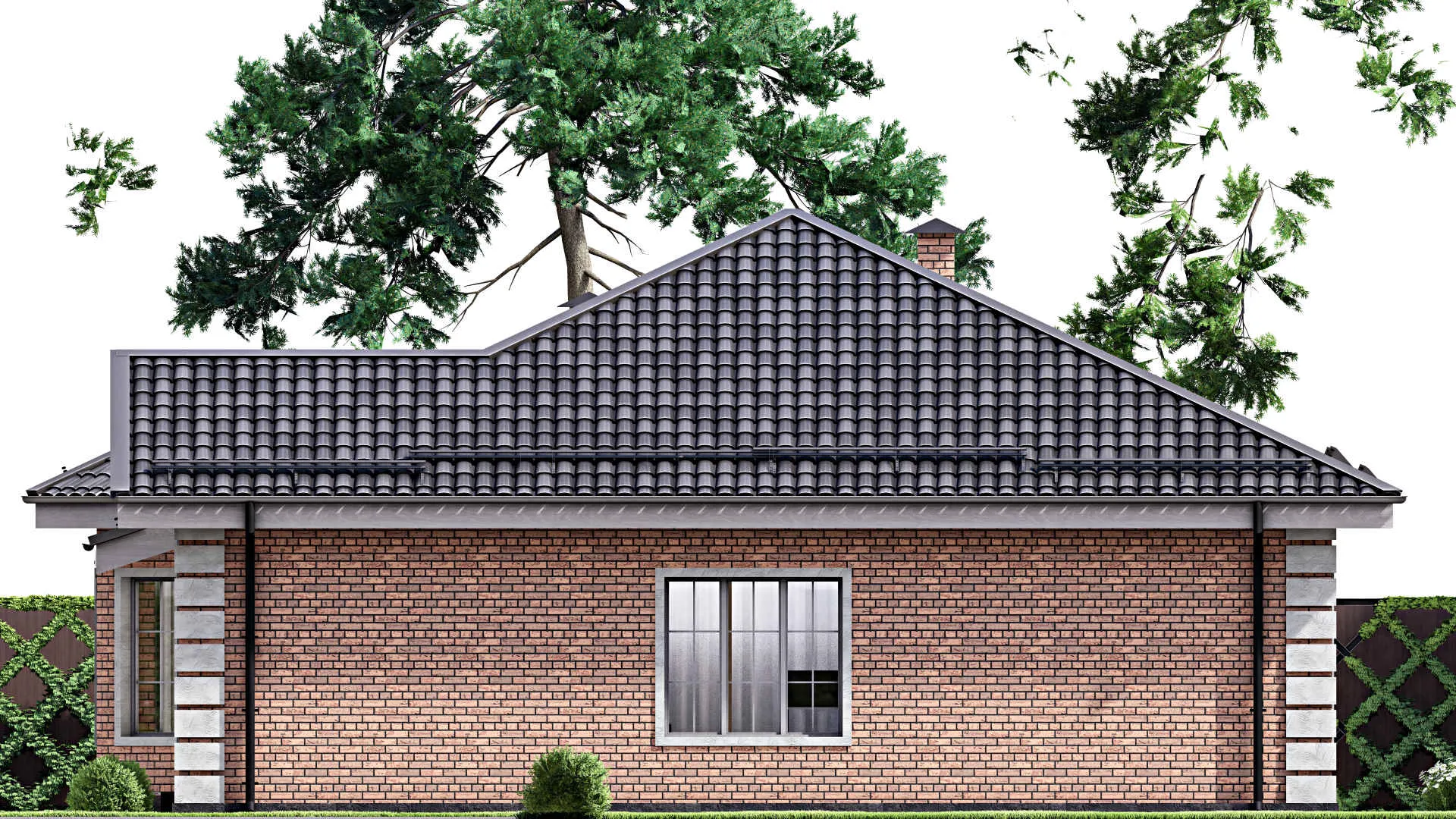 F-12896 - Проект одноэтажного дома 12 на 14, площадью 120 м² с 3 спальнями