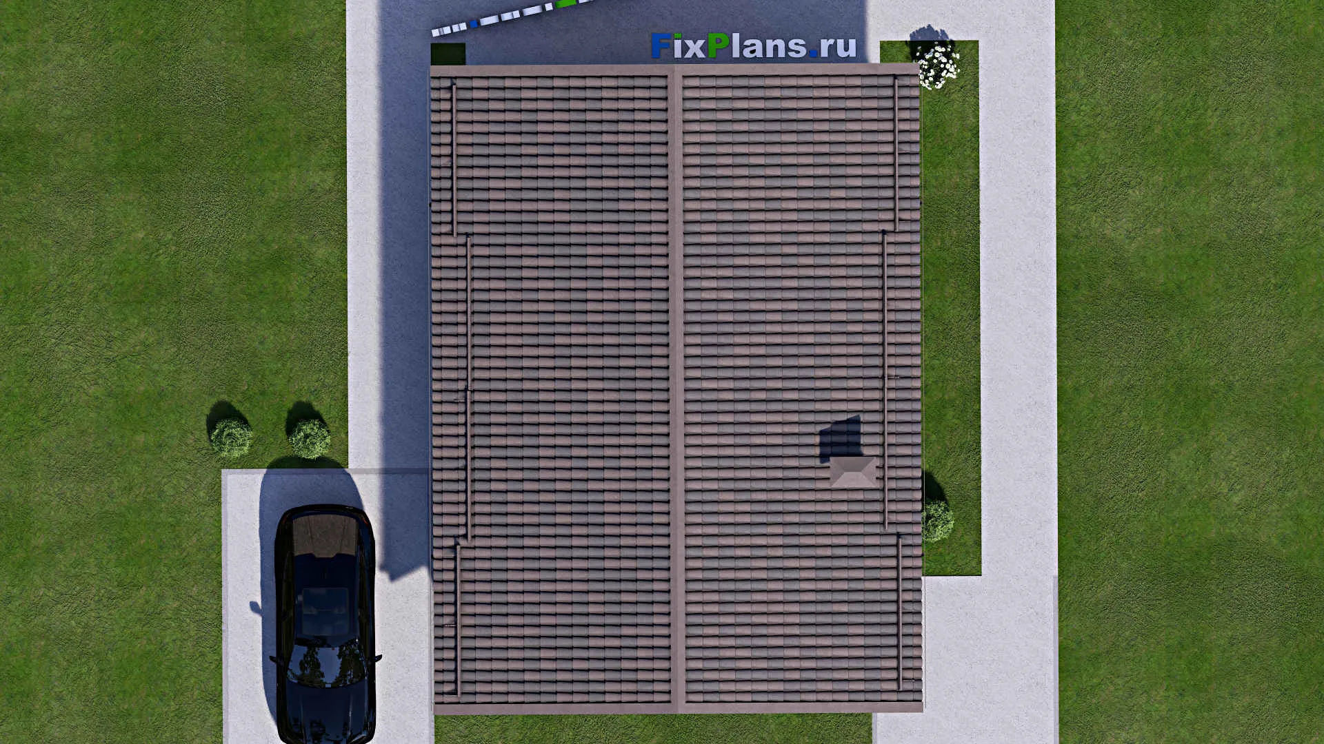 F-12653 - Проект одноэтажного дома 9 на 12, площадью 90 м² с террасой и 2 спальнями