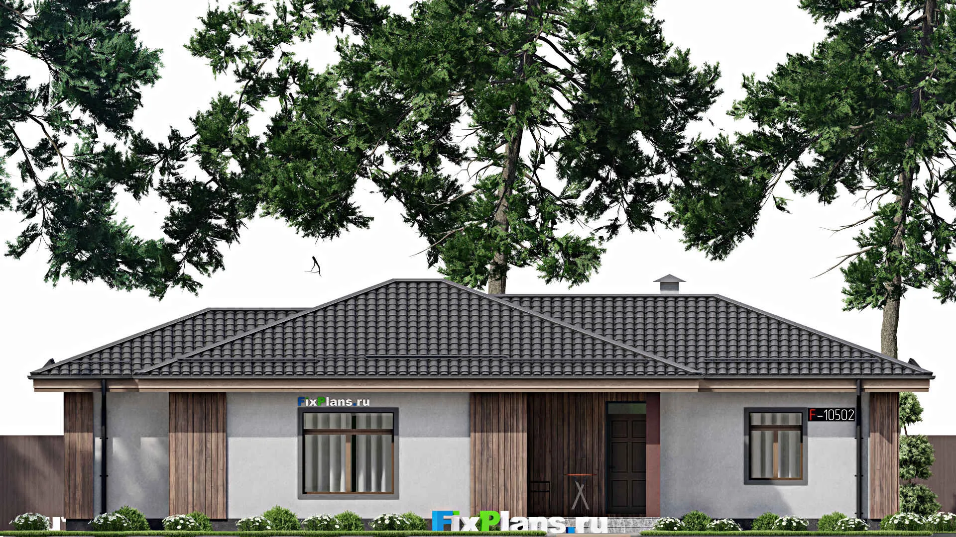 F-10502 - План одноэтажного дома 10 на 18, площадью 120 м² с 1 спальнями