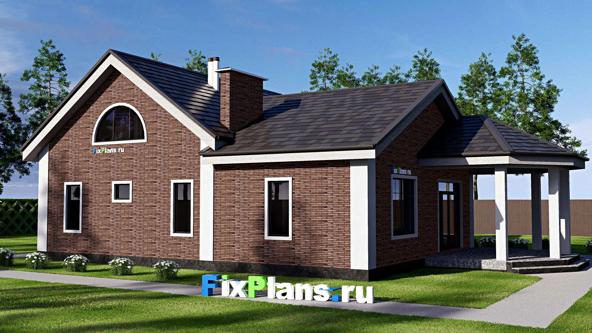 F-19448 - Проект дома с мансардой 12 на 19, площадью 180 м² с 4 спальнями