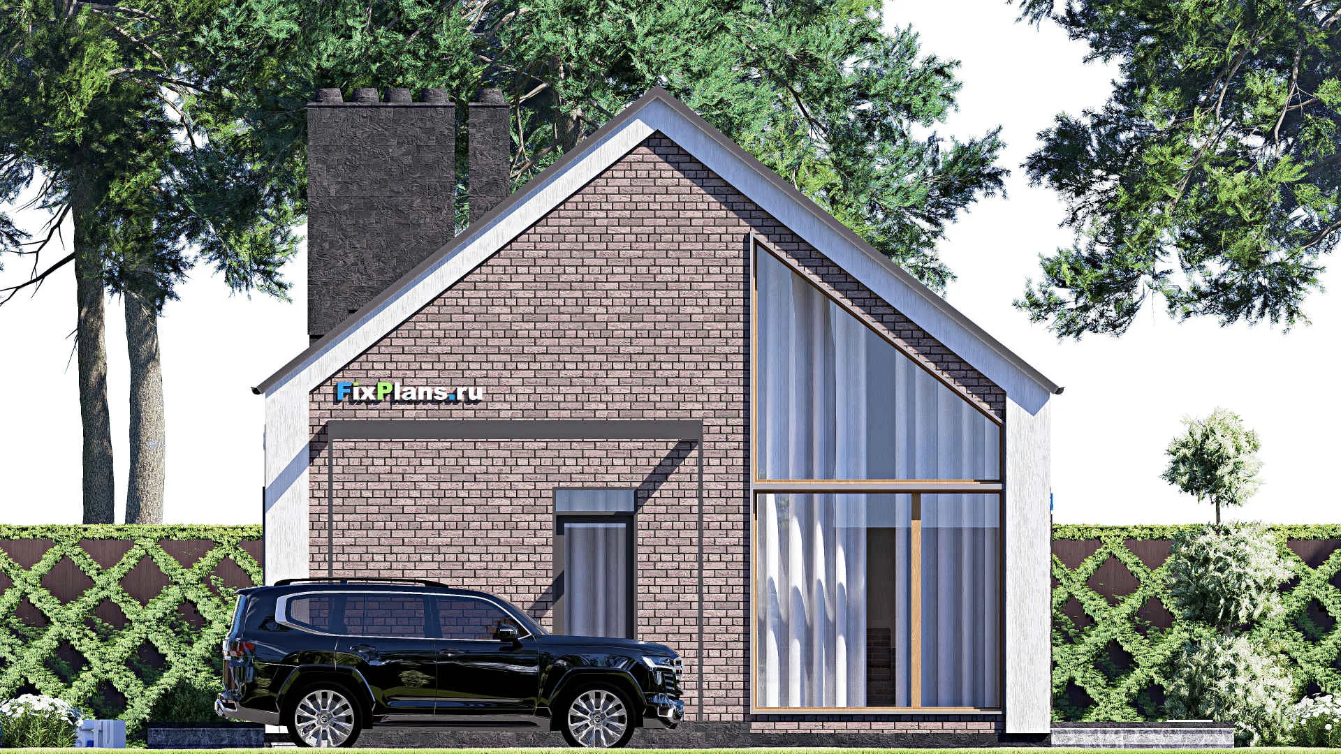 F-16460 - План одноэтажного дома 12 на 22, площадью 160 м² с террасой и 3 спальнями