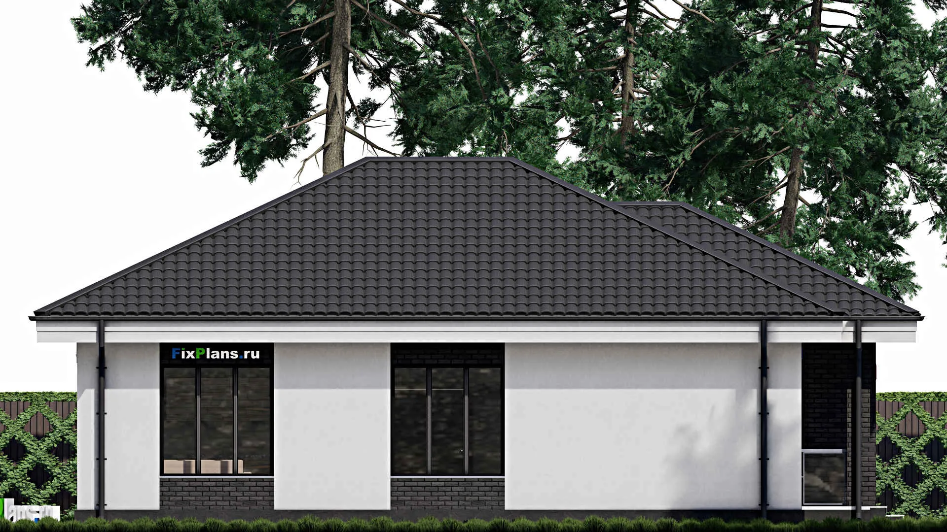 F-0773 - Проект одноэтажного дома 11 на 14, площадью 110 м² с 3 спальнями