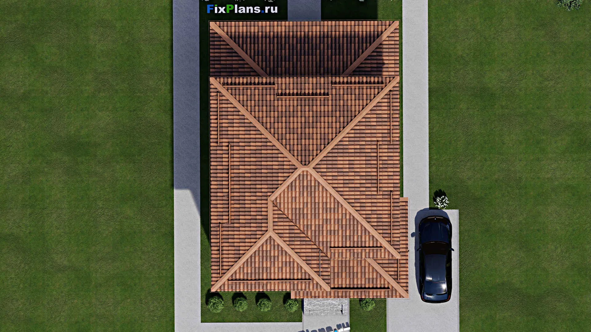 F-7658 - Проект двухэтажного дома 10 на 16, площадью 160 м² с террасой и 4 спальнями