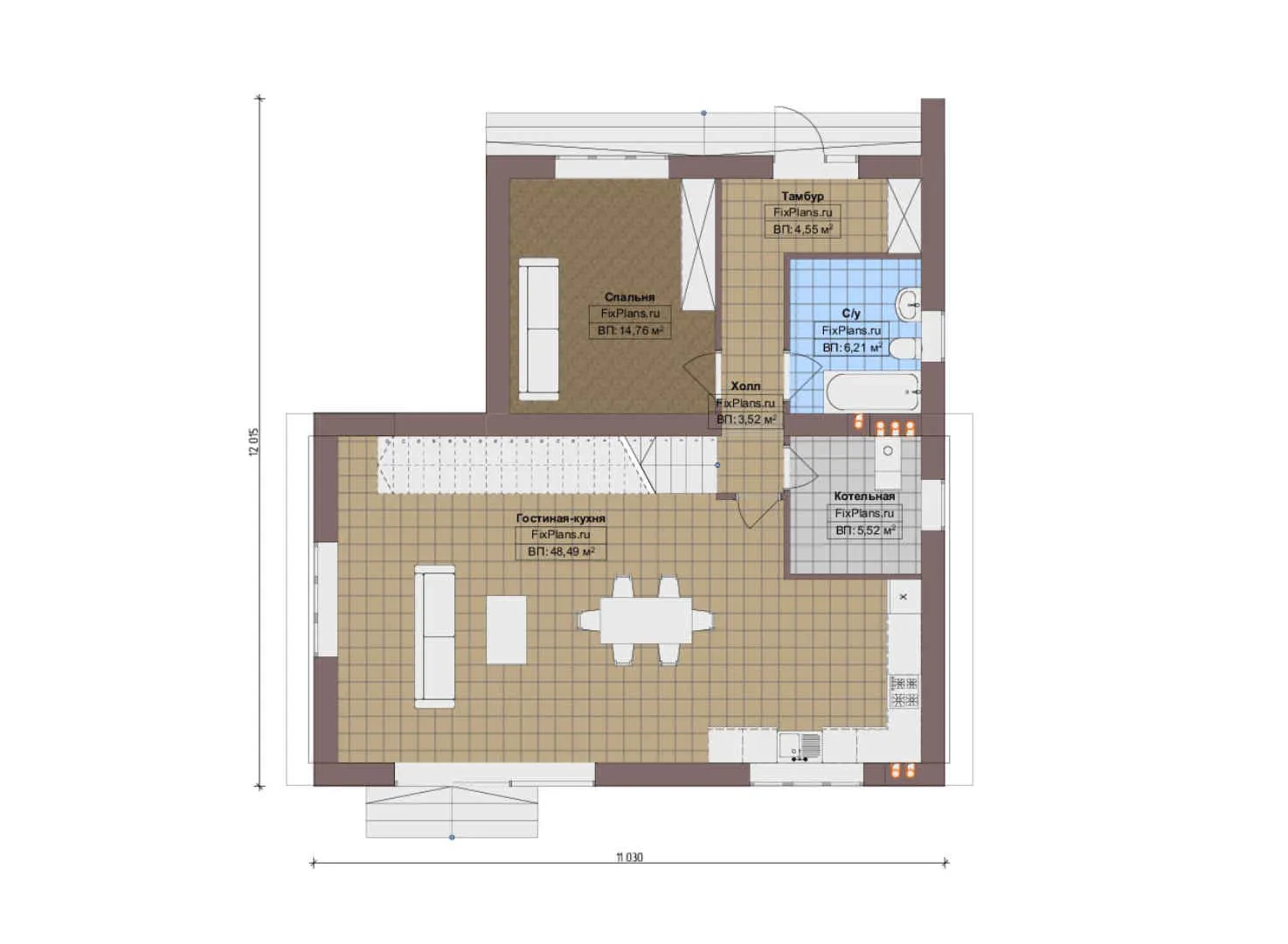 F-17855 - Планы двухэтажного дома 12 на 13, площадью 160 м² с балконом и 4 спальнями