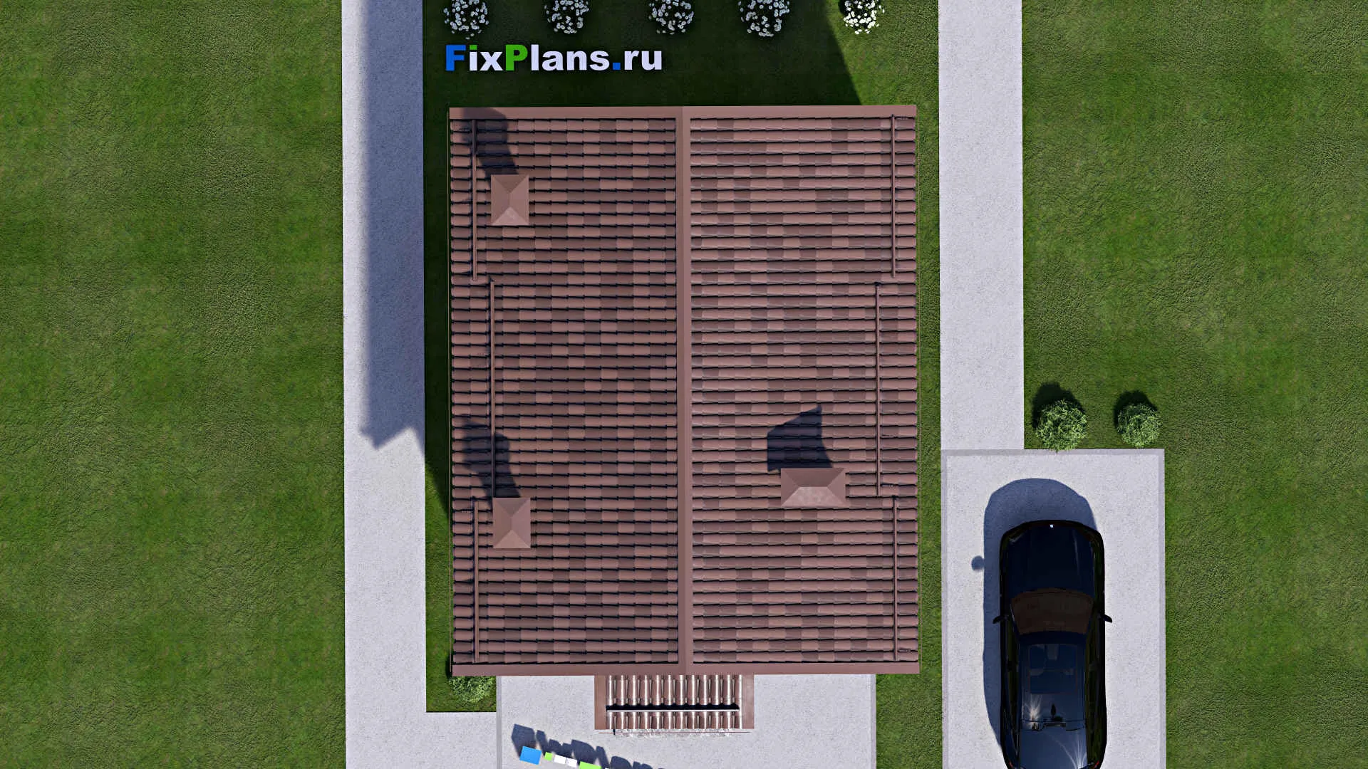 F-15272 - Планы дома с мансардой 8 на 11, площадью 90 м² с 3 спальнями