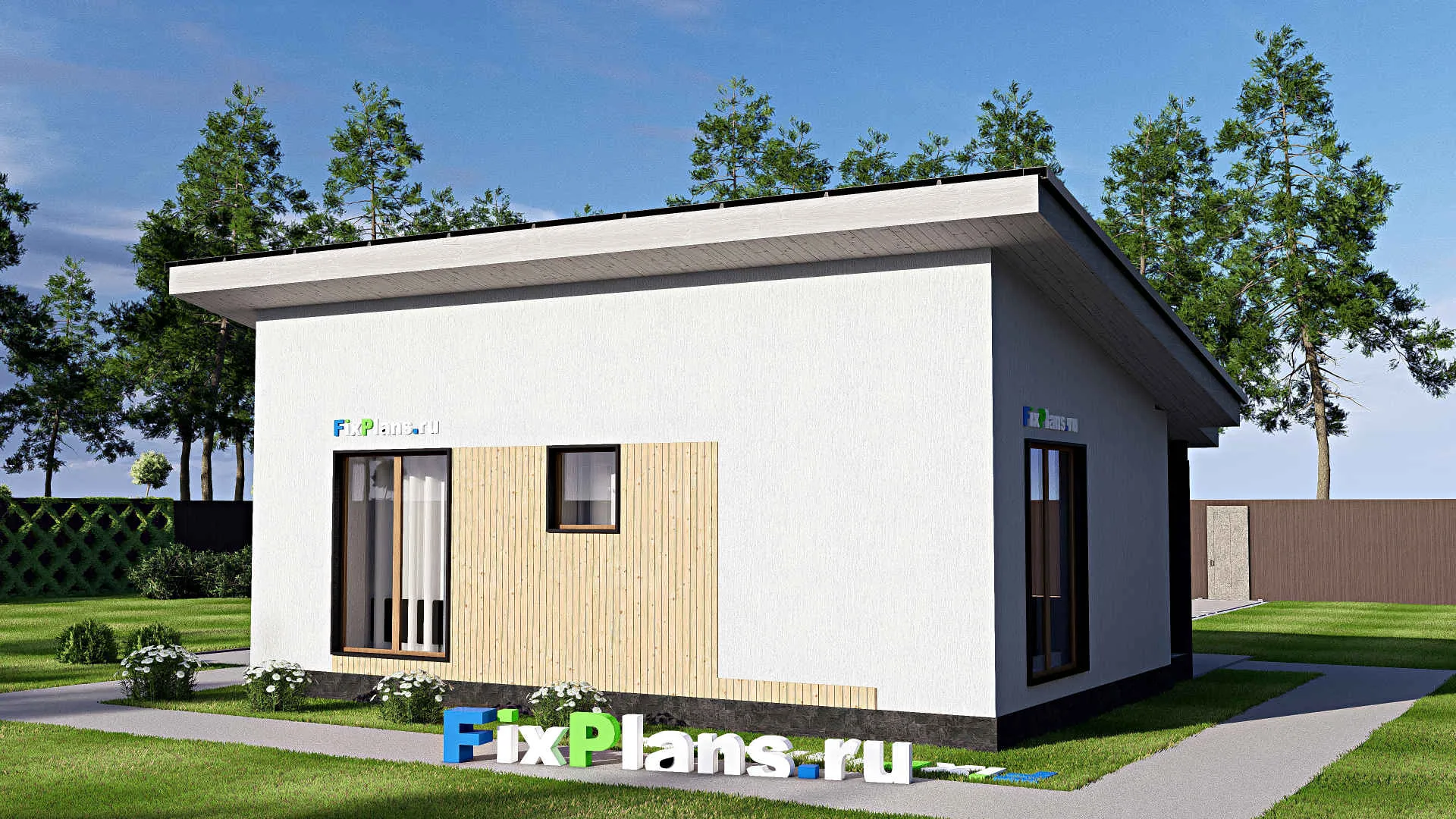 F-18611 - Проект одноэтажного дома 8 на 10, площадью 50 м² с 2 спальнями