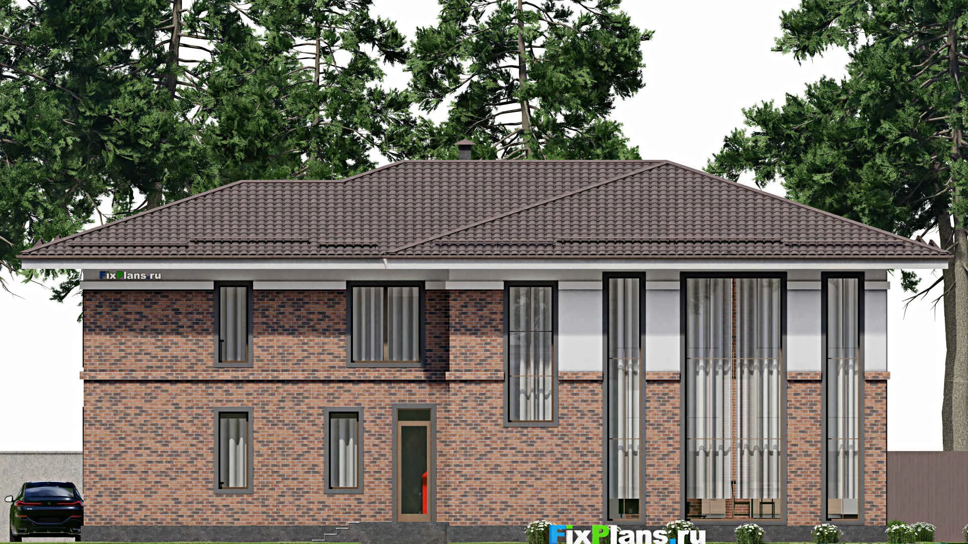 F-6380 - Проект двухэтажного дома 17 на 21, площадью 310 м² с 4 спальнями