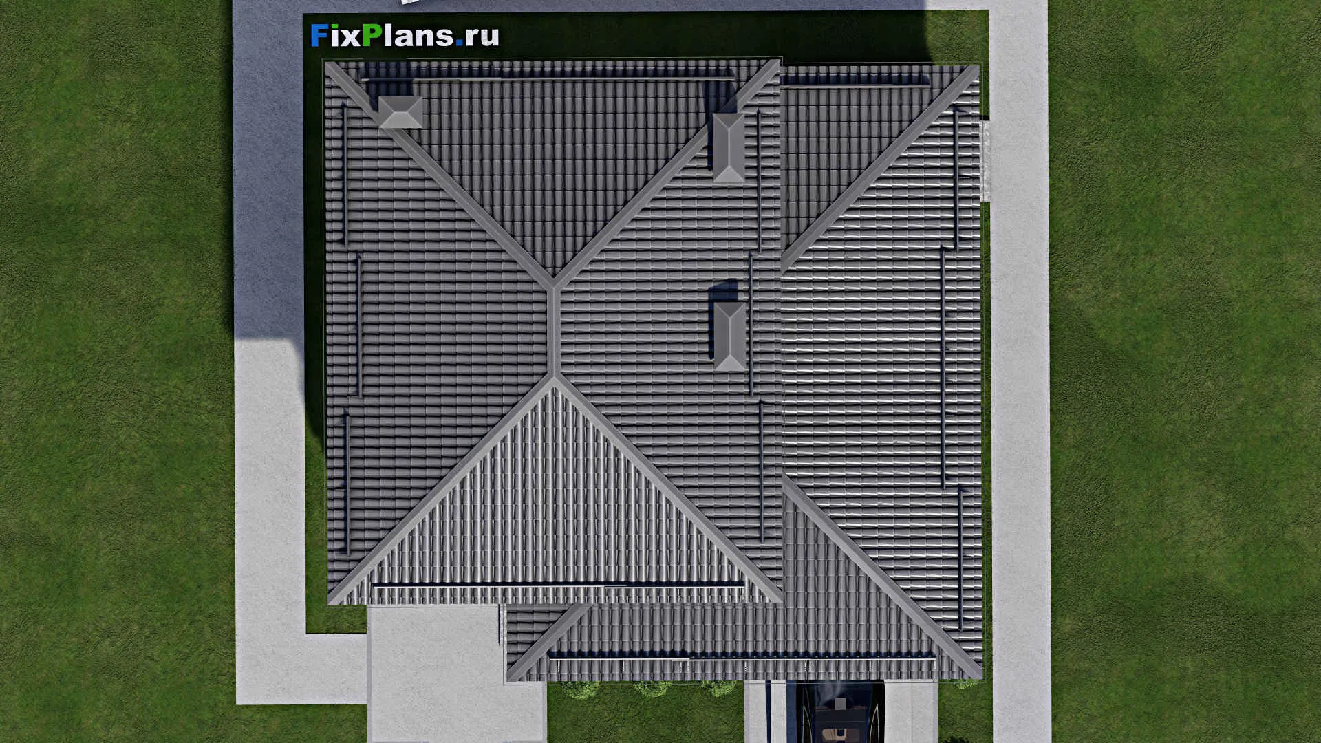 F-9773 - Проект двухэтажного дома 12 на 13, площадью 170 м² с гаражом на 1 машину и 2 спальнями
