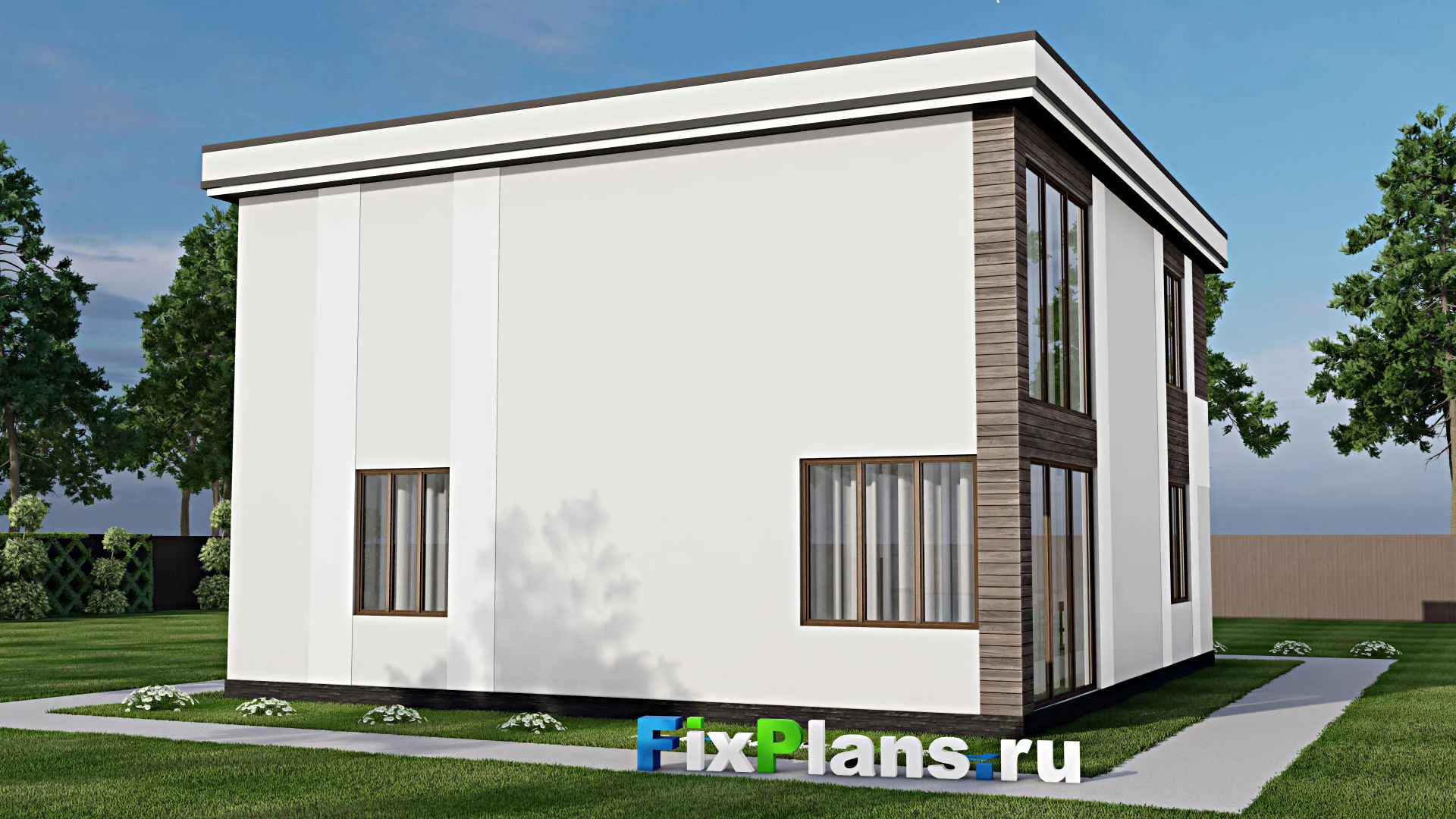 F-10547 - Проект двухэтажного дома 11 на 14, площадью 200 м² с баней и 4 спальнями