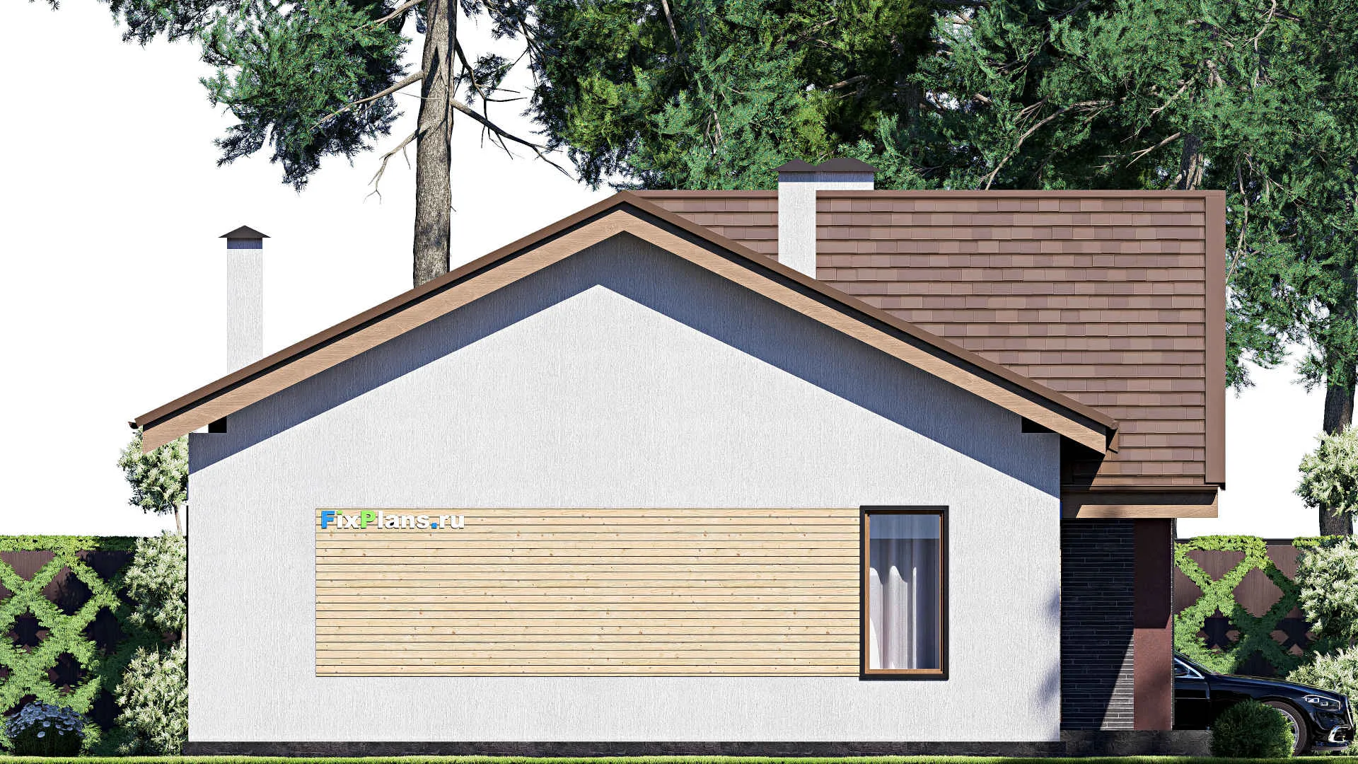 F-18638 - Проект одноэтажного дома 12 на 16, площадью 130 м² с 3 спальнями