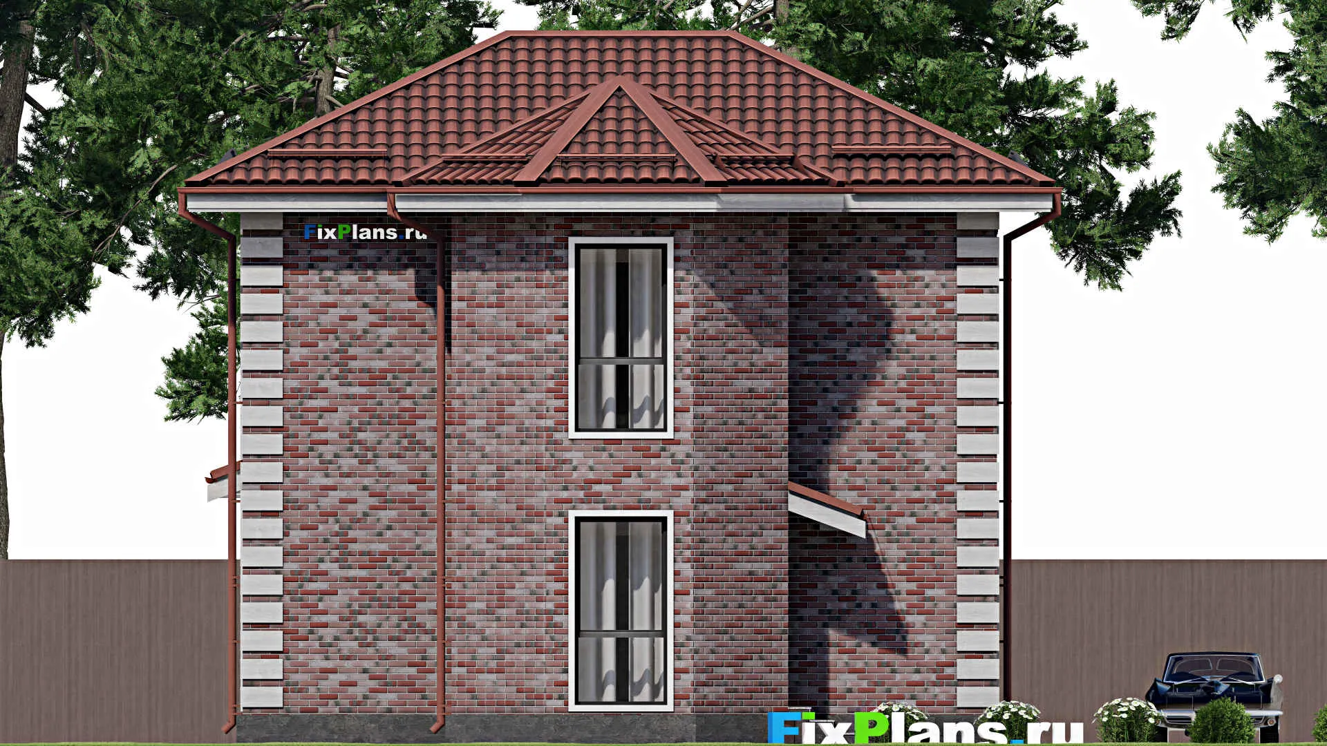 F-2024 - Проект двухэтажного дома 10 на 12, площадью 120 м² с 3 спальнями