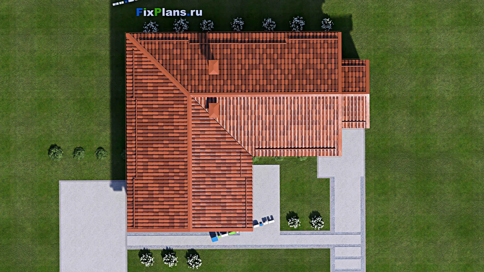 F-13976 - Проект бани 12 на 14, площадью 90 м² с терассой и санузлом