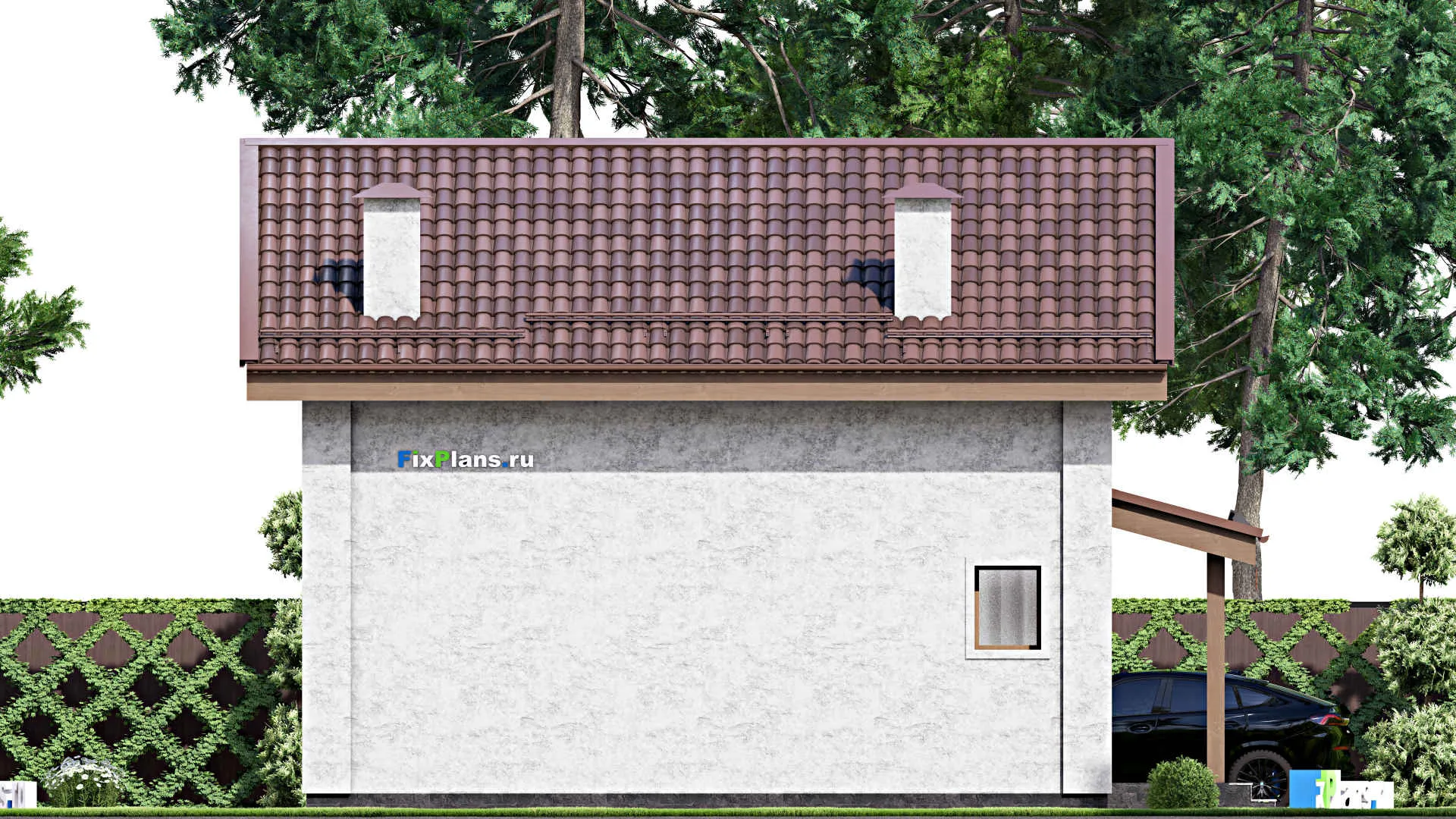 F-15272 - Планы дома с мансардой 8 на 11, площадью 90 м² с 3 спальнями