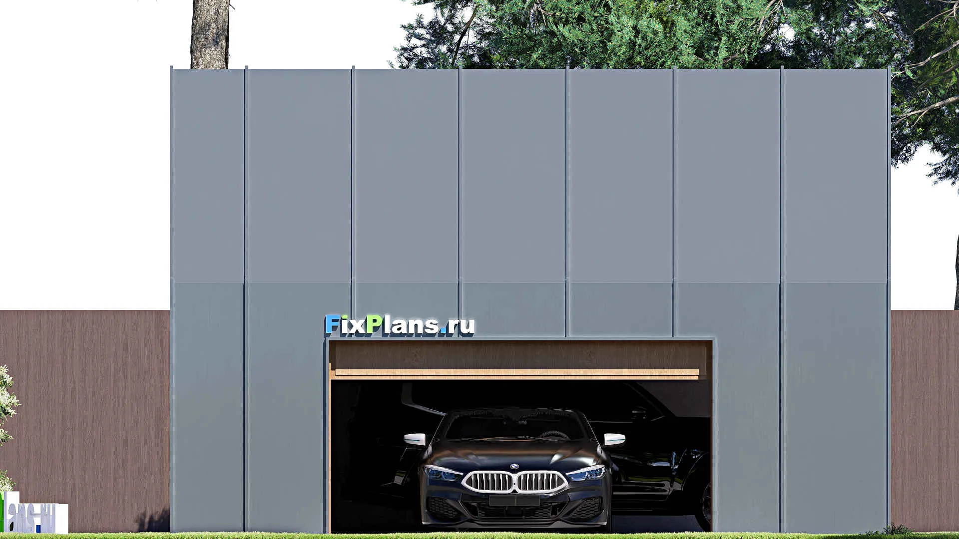 F-21023 - Проект гаража 8 на 8, площадью 50 м² на 2 машиноместа