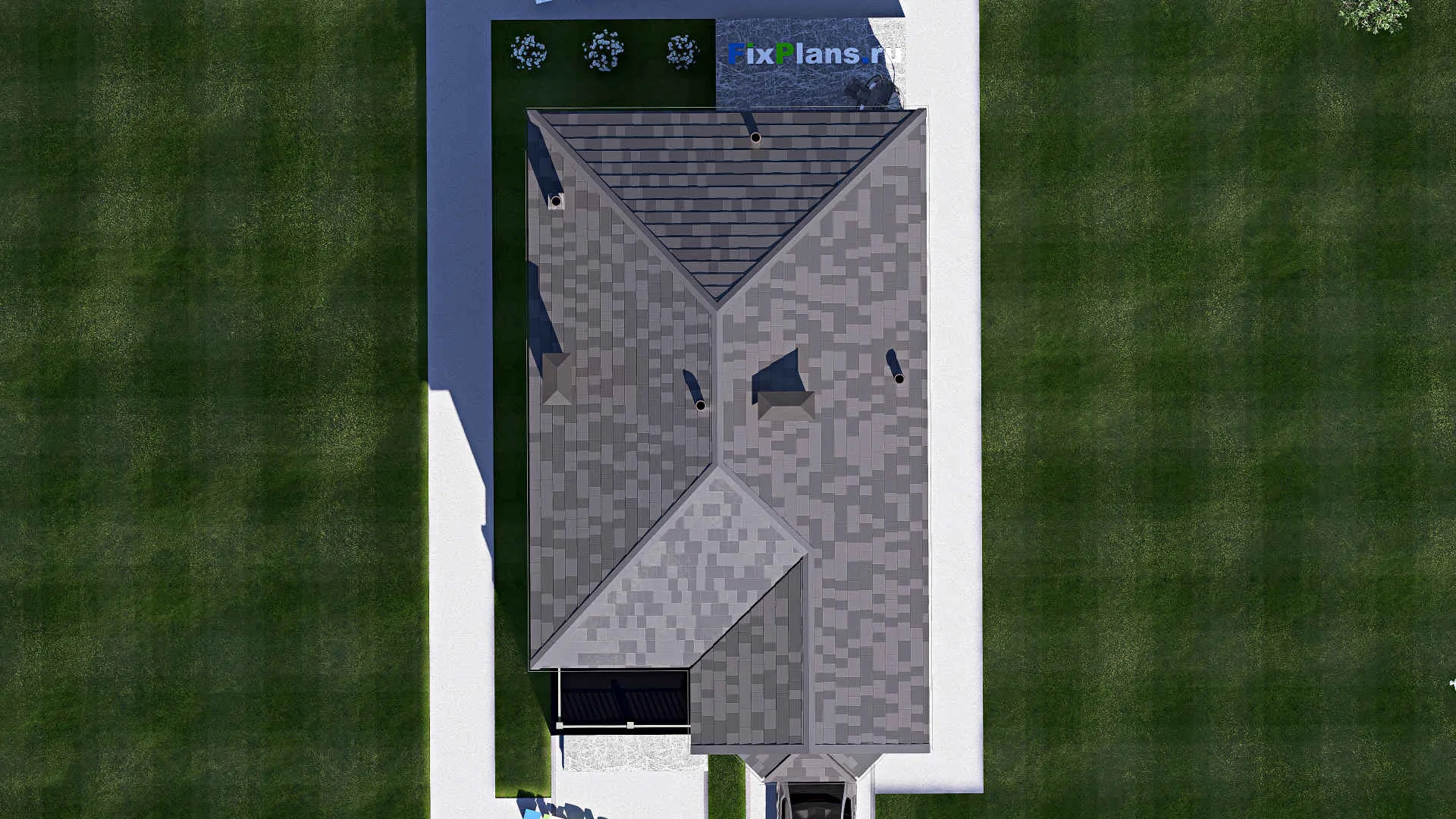 F-20636 - Проект двухэтажного дома 9 на 17, площадью 200 м² с балконом, гаражом на 1 машину и 3 спальнями