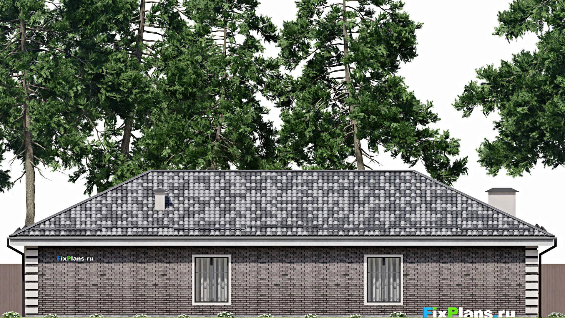 F-8144 - Проект одноэтажного дома 16 на 22, площадью 230 м² с баней, гаражом на 2 машины и 3 спальнями