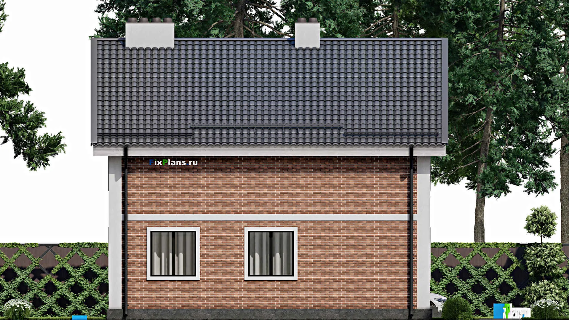 F-4292 - Проект дома с мансардой 11 на 14, площадью 180 м² с террасой и 5 спальнями