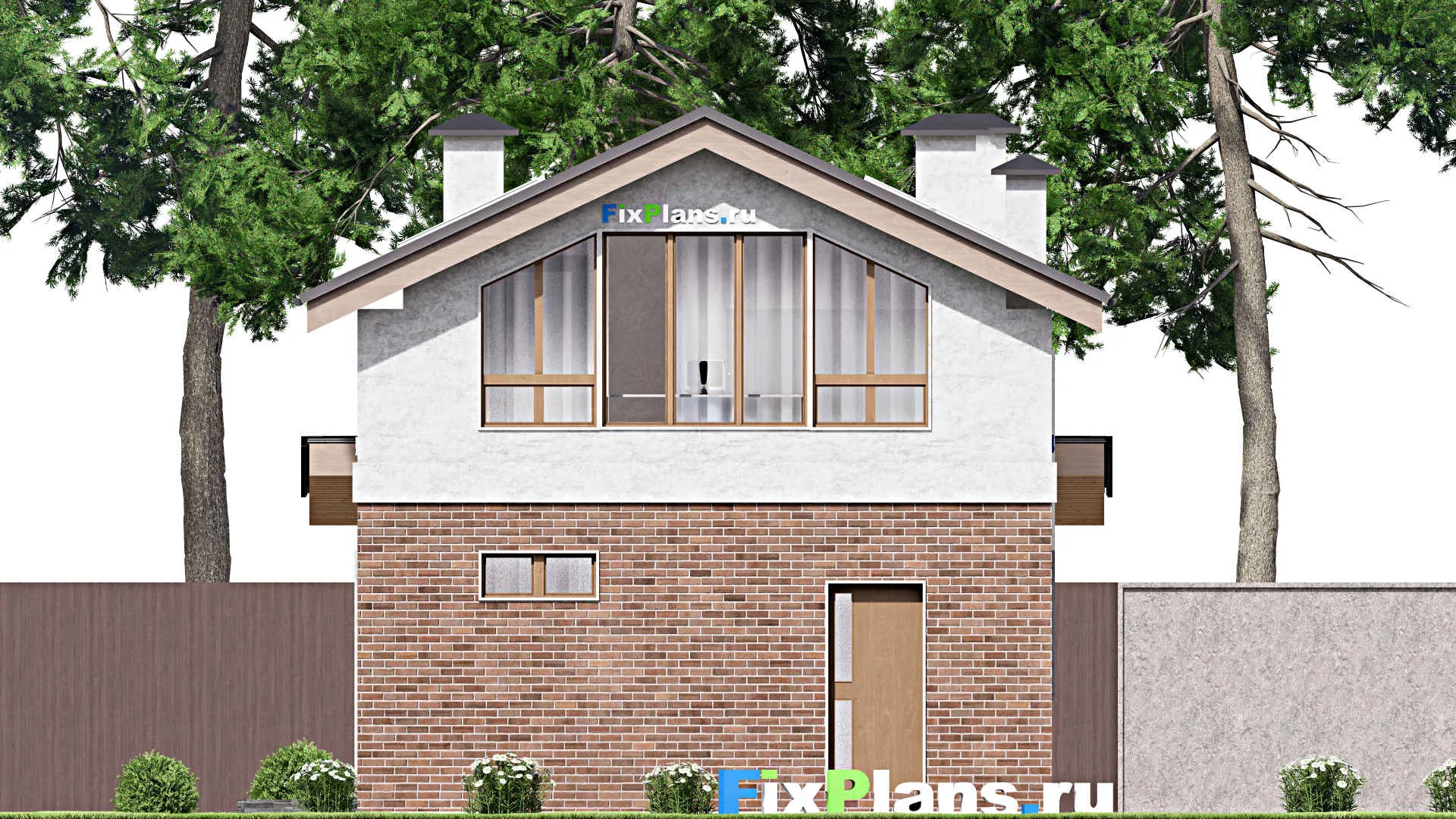 F-10817 - Планы дома с мансардой 9 на 28, площадью 290 м² с террасой, баней и 4 спальнями