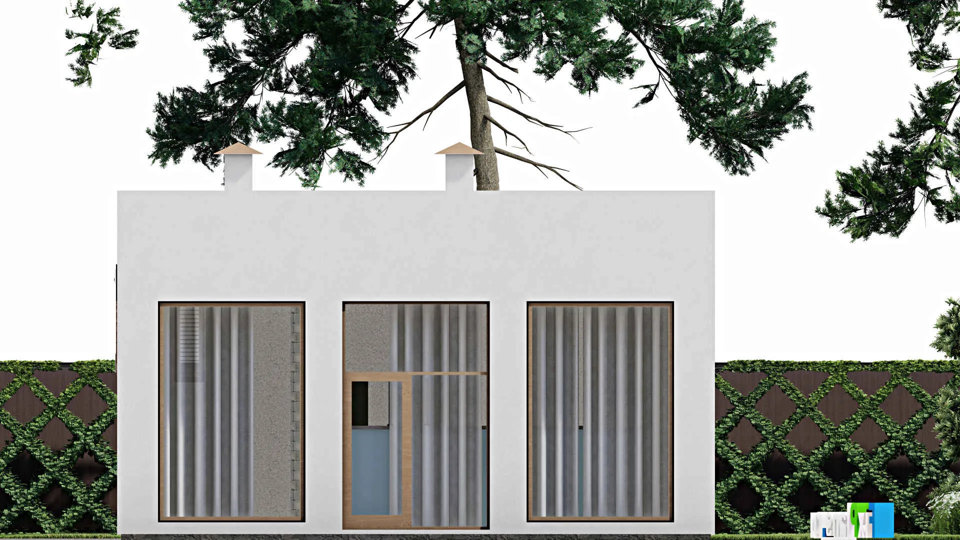 F-7244 - Проект бани 10 на 20, площадью 140 м² с бассейном и санузлом