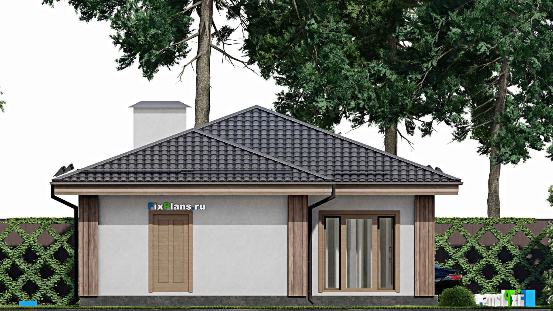 F-10502 - План одноэтажного дома 10 на 18, площадью 120 м² с 1 спальнями