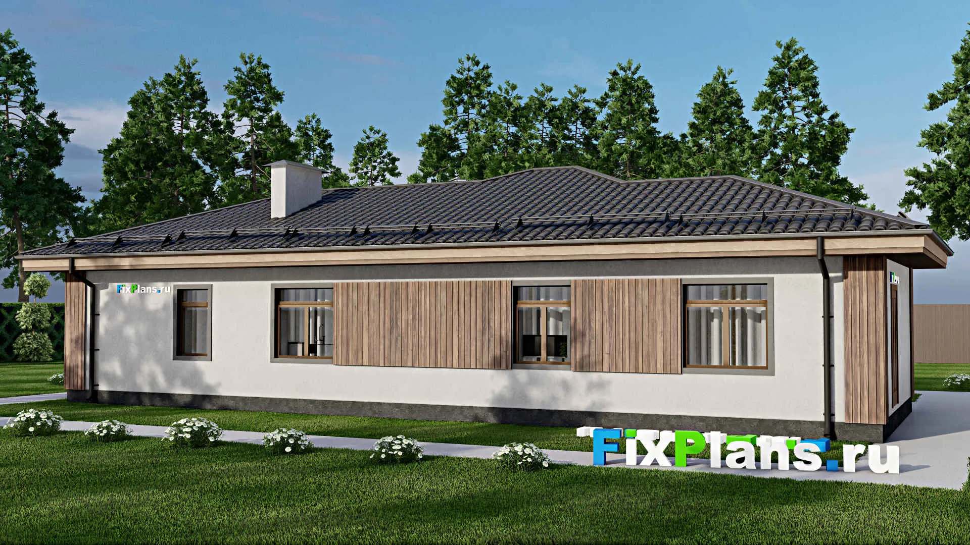 F-10502 - План одноэтажного дома 10 на 18, площадью 120 м² с 1 спальнями