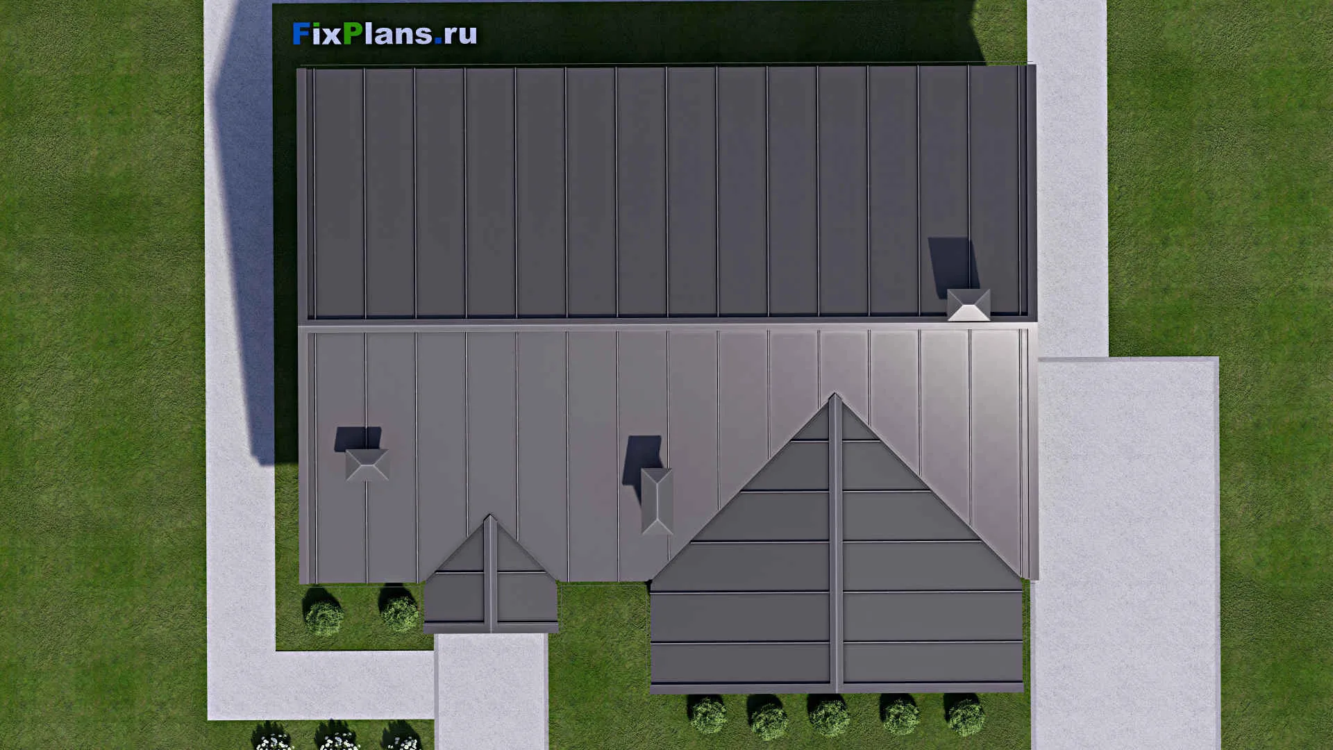 F-14561 - План одноэтажного дома 13 на 15, площадью 140 м² с террасой и 3 спальнями