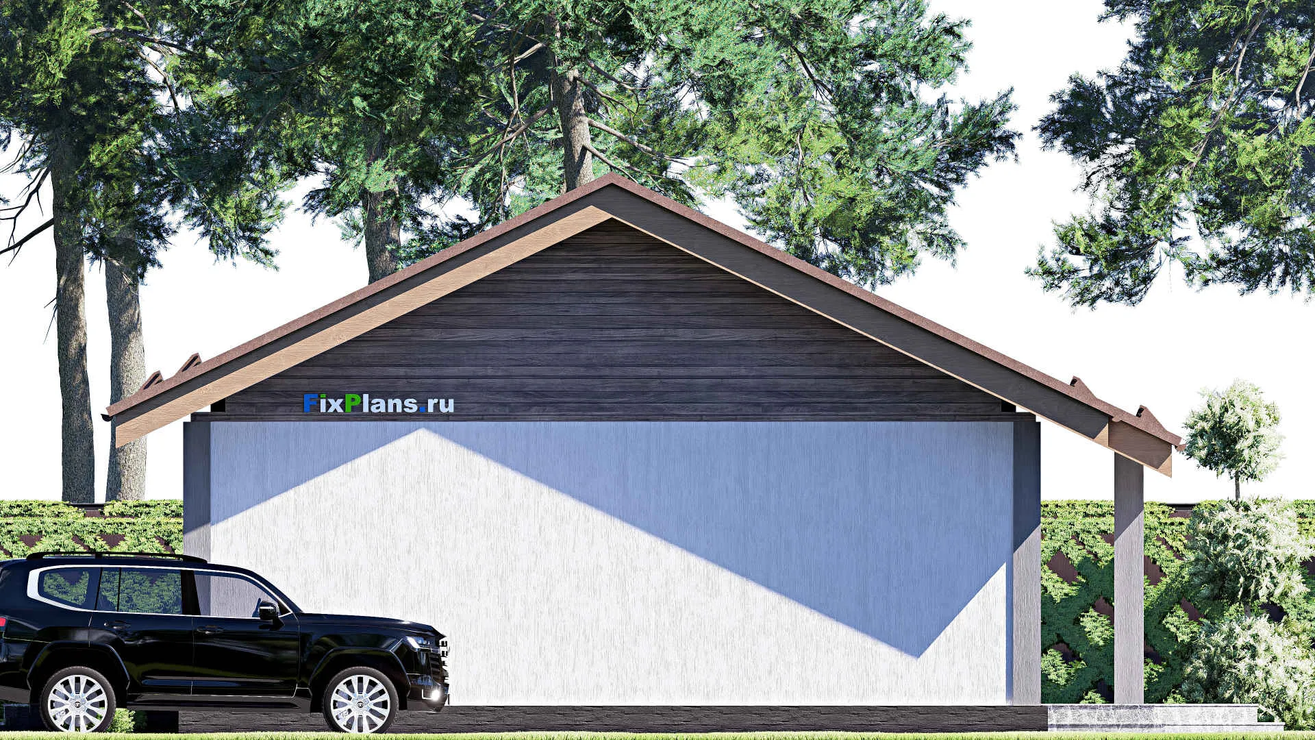 F-17261 - Проект одноэтажного дома 13 на 13, площадью 110 м² с террасой и 3 спальнями