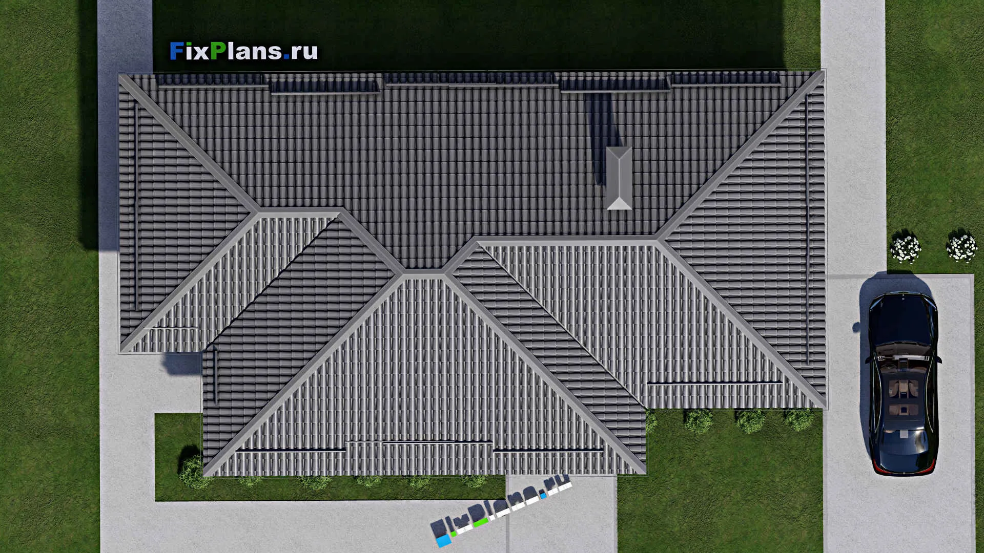 F-10502 - План одноэтажного дома 10 на 18, площадью 120 м² с 1 спальнями