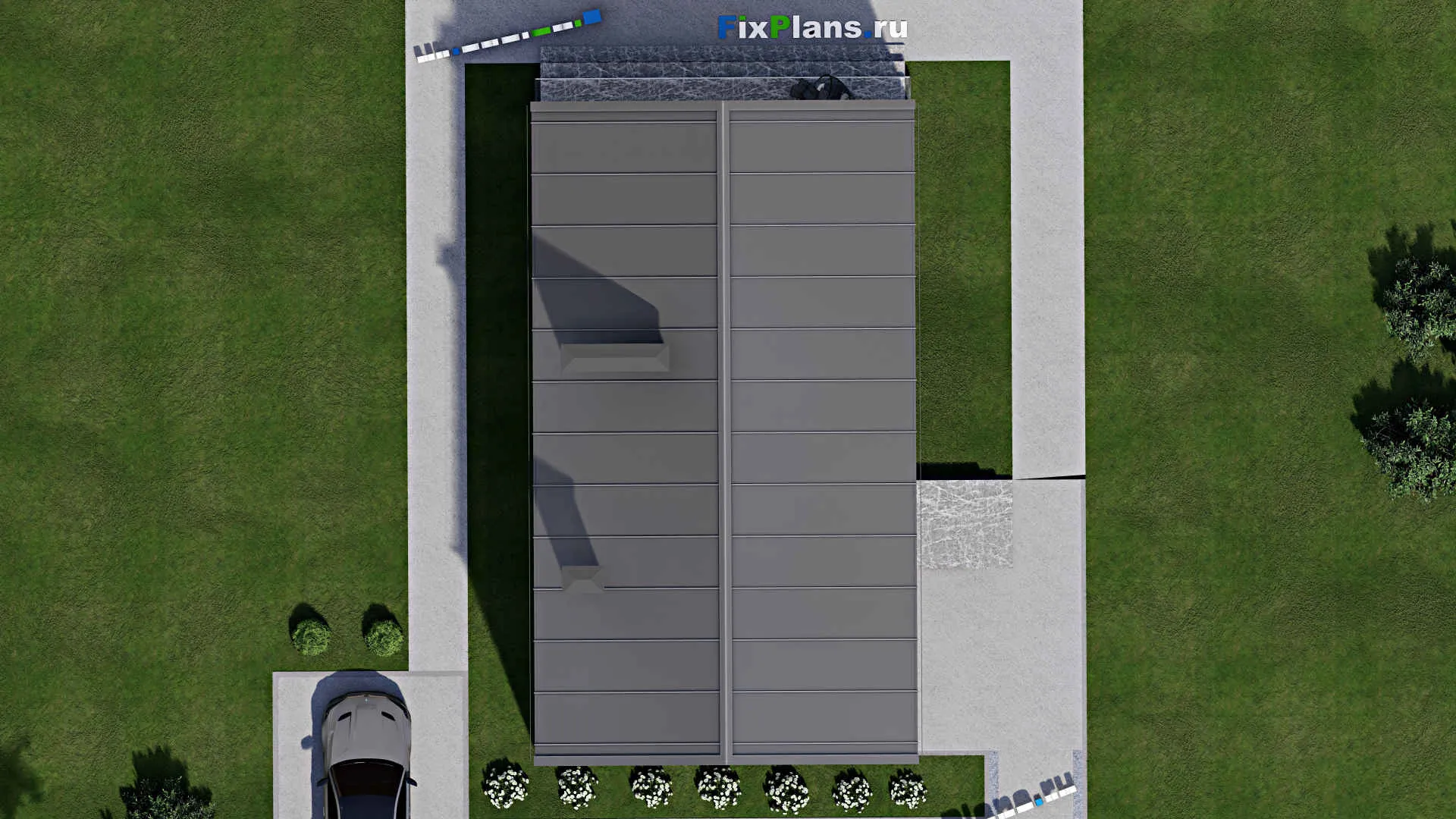 F-5651 - Проект дома с мансардой 9 на 15, площадью 160 м² с террасой и 2 спальнями