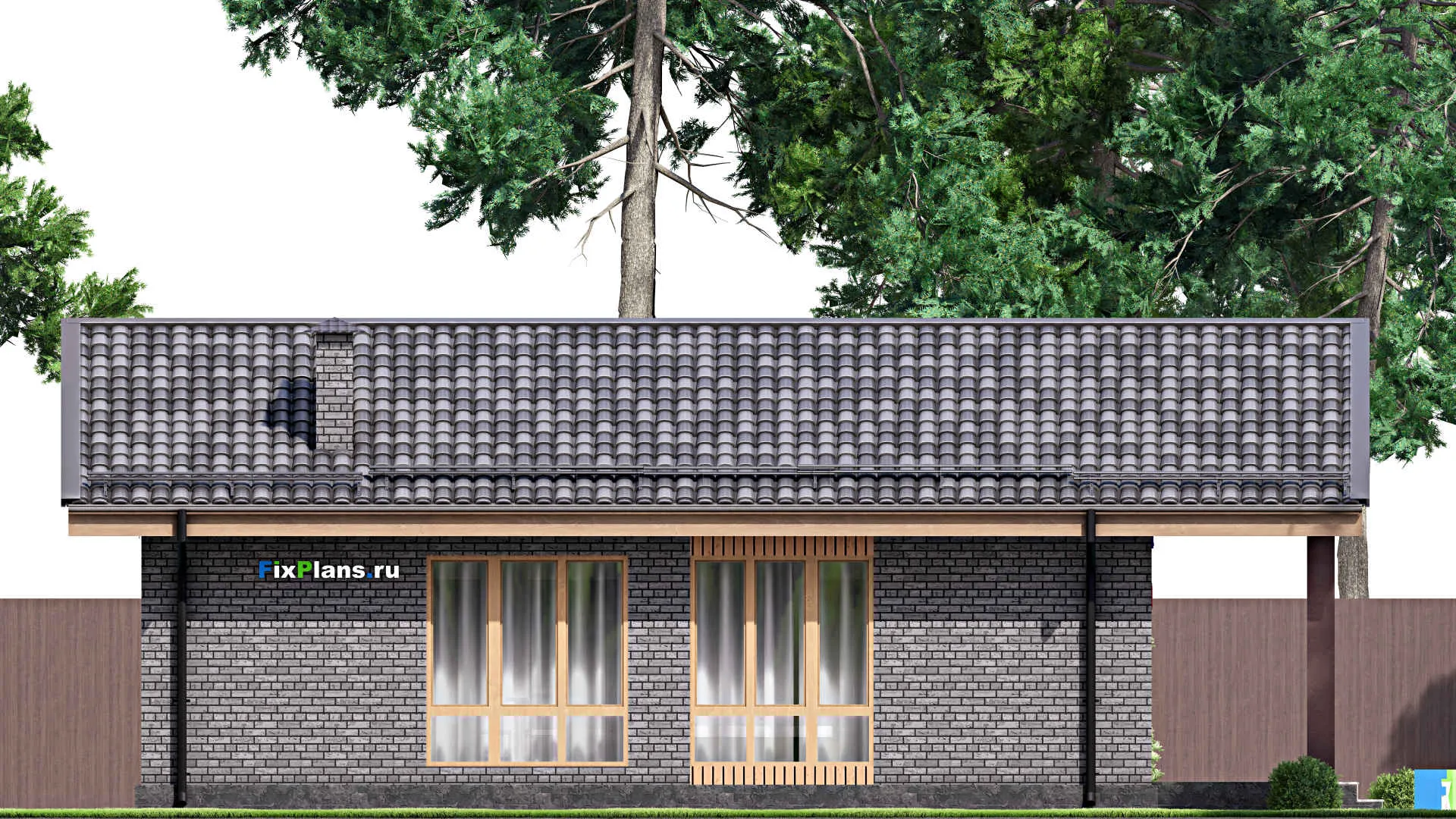 F-13715 - Проект одноэтажного дома 9 на 14, площадью 100 м² с 3 спальнями