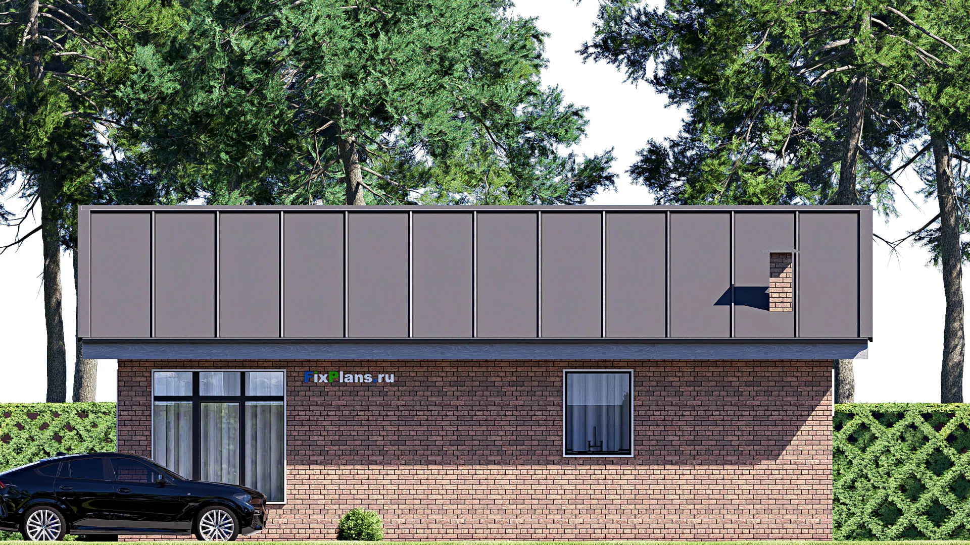 F-18764 - Проект бани 7 на 13, площадью 60 м² с комнатой отдыха, бассейном и санузлом