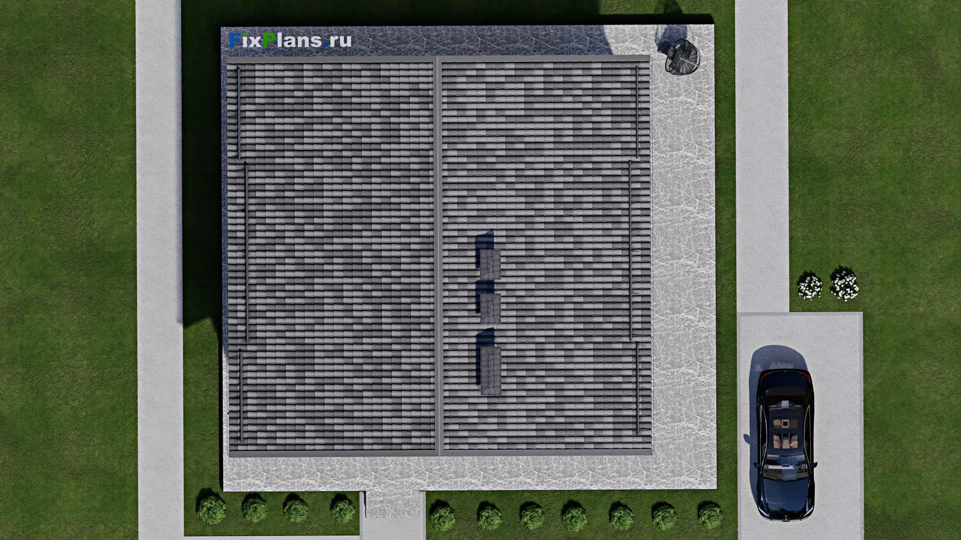 F-9476 - Проект дома с мансардой 16 на 17, площадью 280 м² с террасой и 4 спальнями