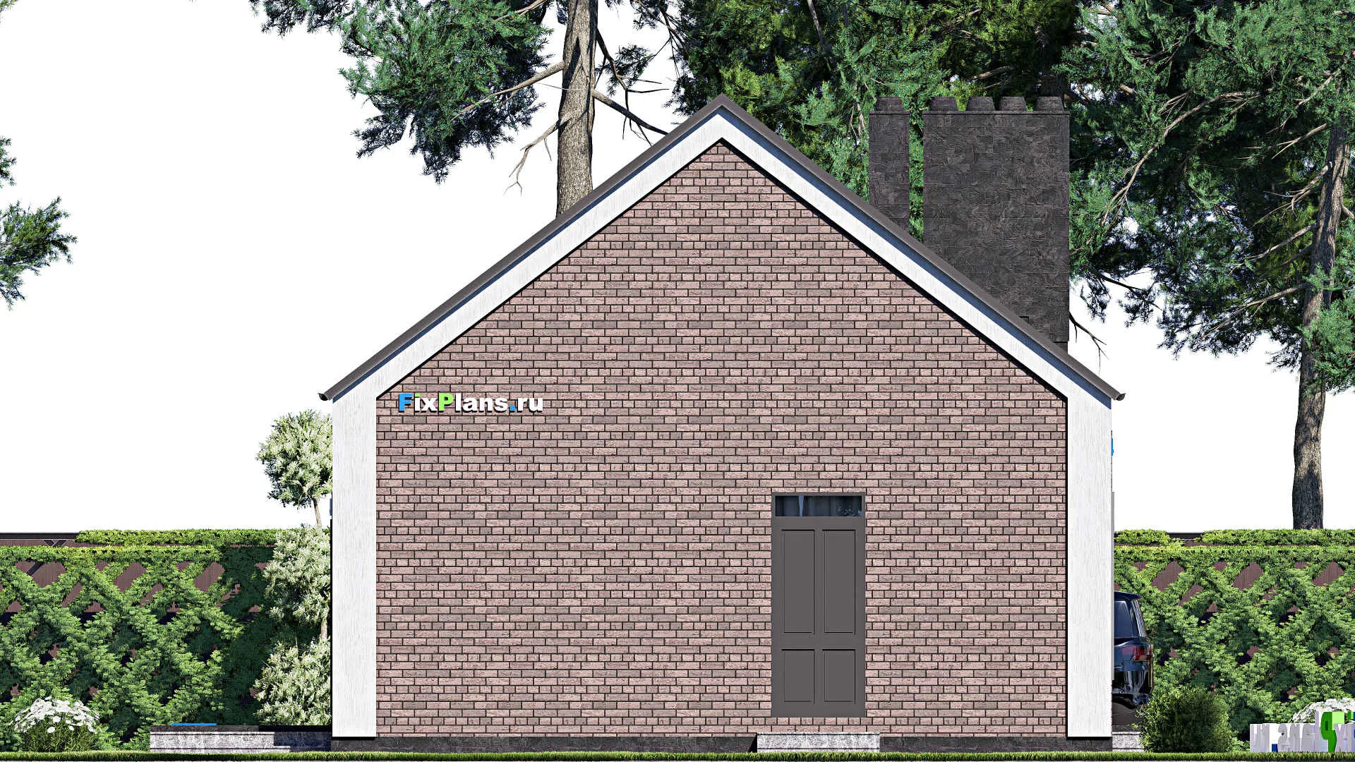 F-16460 - План одноэтажного дома 12 на 22, площадью 160 м² с террасой и 3 спальнями