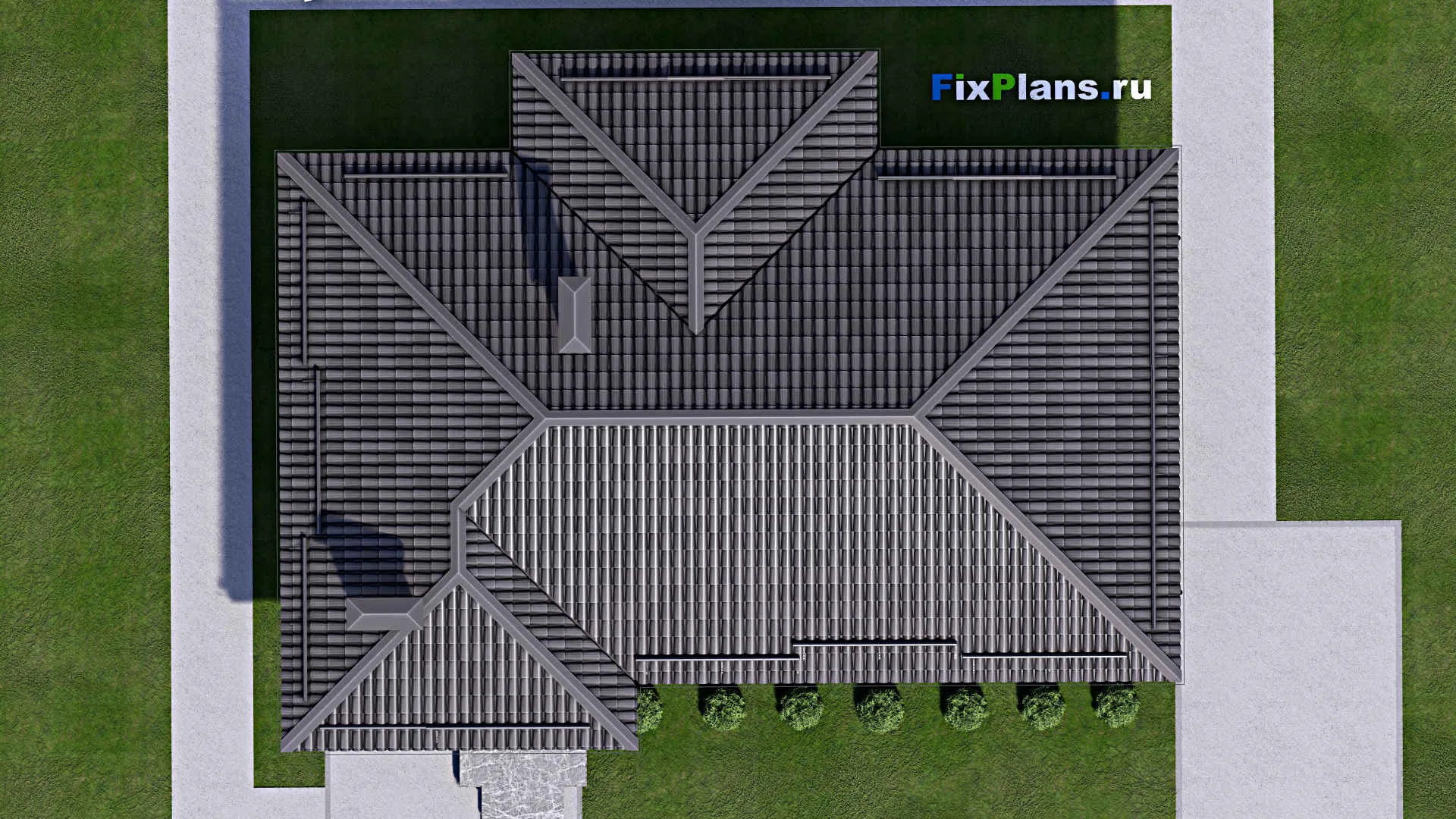 F-14021 - Проект одноэтажного дома 13 на 15, площадью 110 м² с террасой, баней и 3 спальнями