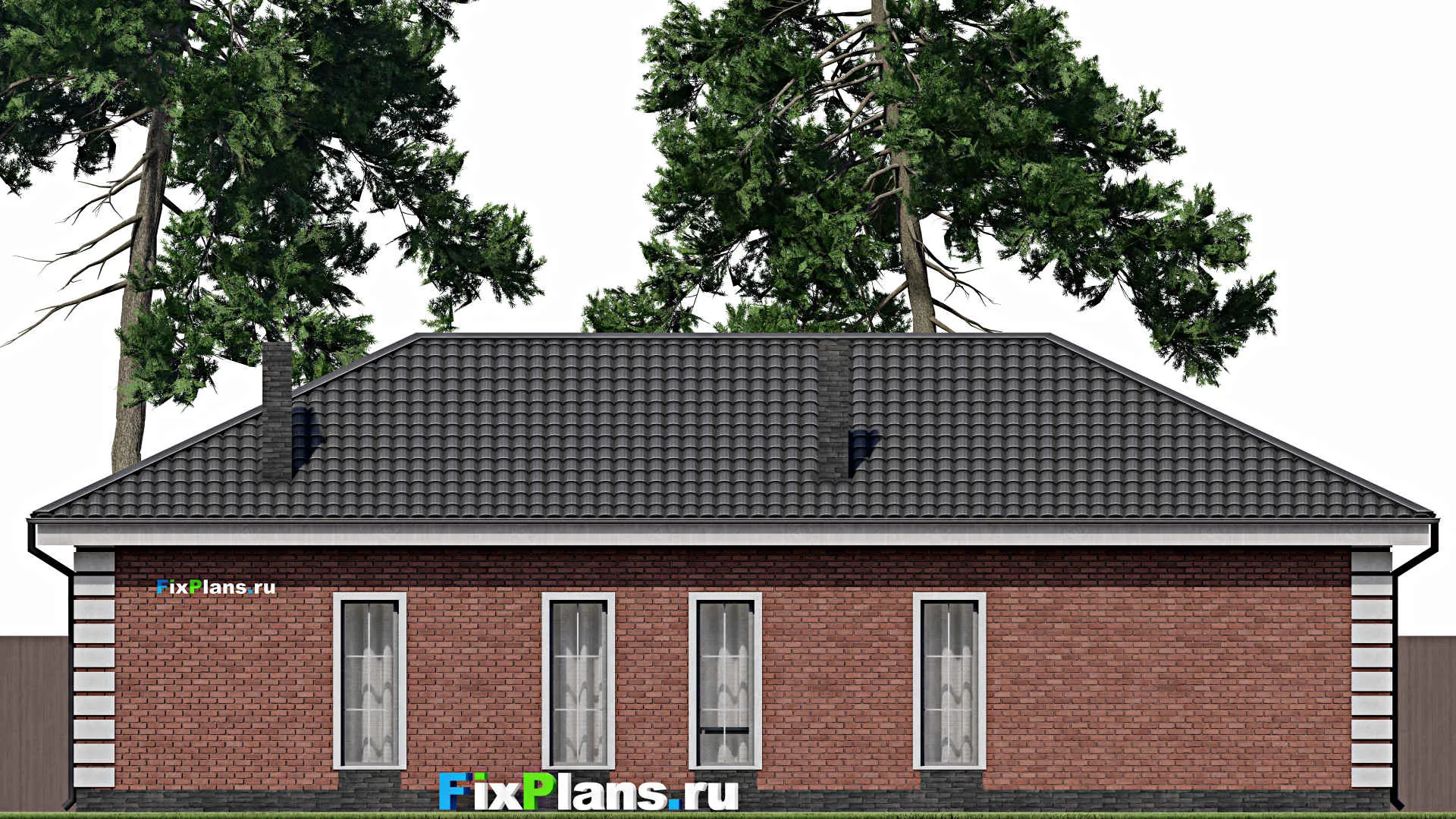 F-0989 - Проект одноэтажного дома 9 на 17, площадью 120 м² с террасой и 2 спальнями