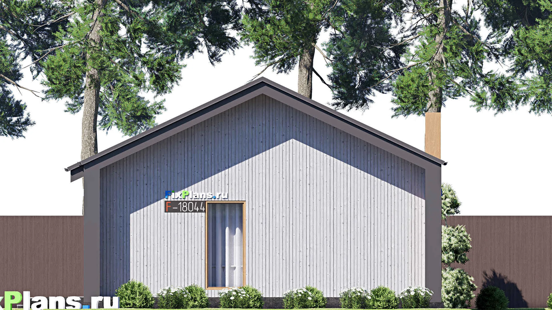 F-18044 - Проект одноэтажного дома 10 на 14, площадью 100 м² с террасой и 1 спальнями