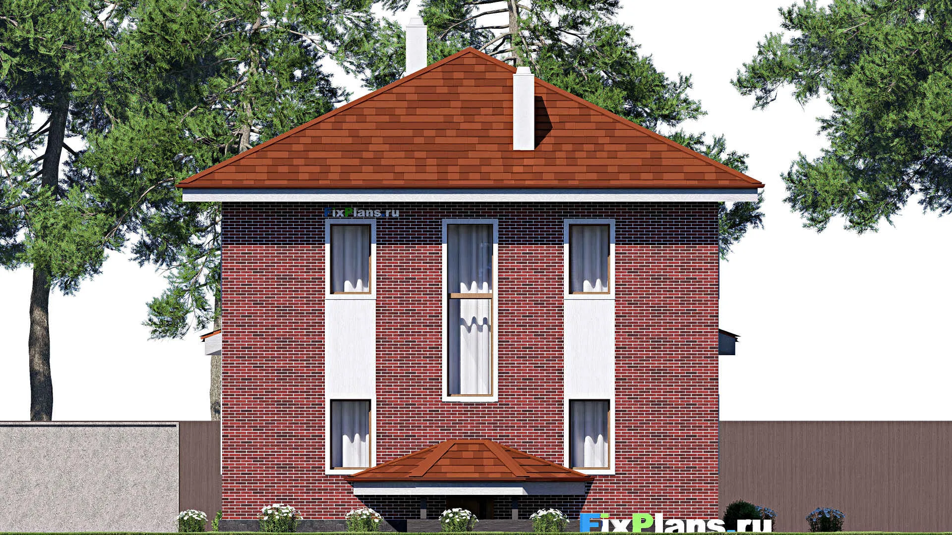 F-17468 - Проект двухэтажного дома 11 на 14, площадью 260 м² с цокольным этажом и 4 спальнями